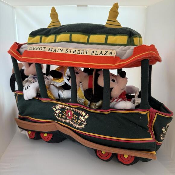 Disney Other - Disney Main Street Trolley Bean Bag Set  Walt World 12 Inch Mickey Mouse Minnie